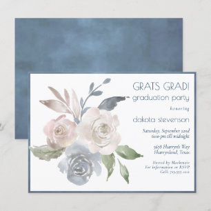 Blommigten Bouquet Mjuk pastel Ro Studenten Inbjudningar