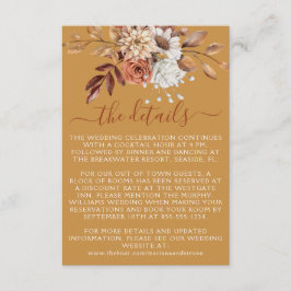 Blommigten Bouquet på Guld Bröllop Tilläggskort