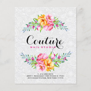 Blommigten Bouquet Ram med färgämnen Flygblad