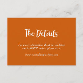 Blommigten Bränd Orange Botaniskt par Bröllop Namn Tilläggskort