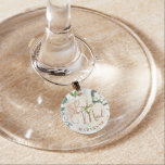 Blommigten Bridesmaid Fresh Rustic Land Berlock Vinglas<br><div class="desc">Farmhouse Fresh Rustic Land Blommigt Watercolor Lush Flower Design with greenery, Vines, Lövs, Foliage and kopparfolie accents. Diskret mjukt färg av elfenben, vit, rosa och smörgult. En stuga chic letar perfekt efter ett vår, sommar eller faller bröllop på din hemmabio, gård eller ladugård. En klassisk shabby vintage stil av romantiska...</div>