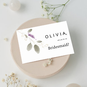 Blommigten Bridesmaid i Lavender mynta guld Inbjudningar