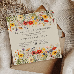 Blommigten Bridesmaids Luncheon Inbjudningar