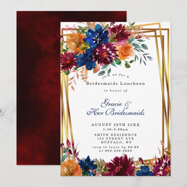 Blommigten Bridesmaids Luncheon, Orangen Marsala (Fram/baksida)