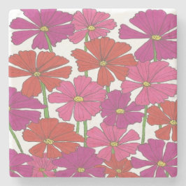 Blommigten Bright Cosmos Skriv ut Stenunderlägg