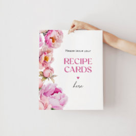 Blommigten Bright rosa lämnar receptkortet här Poster