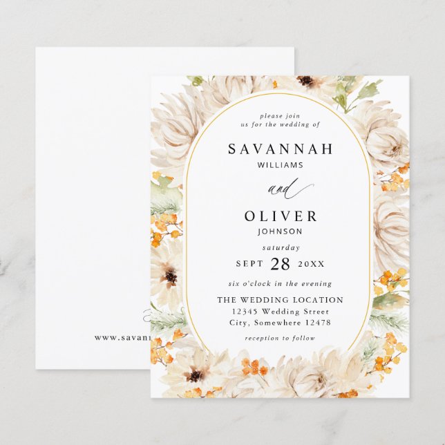 Blommigten Bröllop 2 i budgeten och Orange (Fram/baksida)