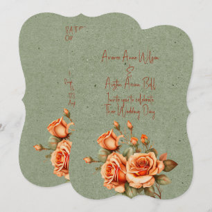 Blommigten Bröllop Bouquet med bedövande Orange oc Inbjudningar