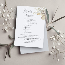 Blommigten Bröllop för blå information QR-kod Tilläggskort