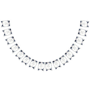 Blommigten Bröllop för marinblått och Rosa Vimplar