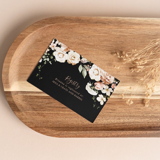Blommigten Bröllop Gift-register för det svarta fo Tilläggskort (Skapare uppladdad)
