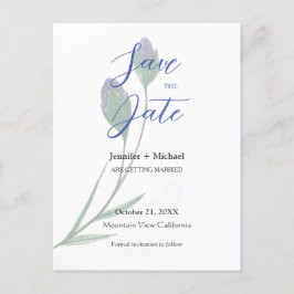 Blommigten Bröllop Giftermål minimalistisk kalligr Vykort