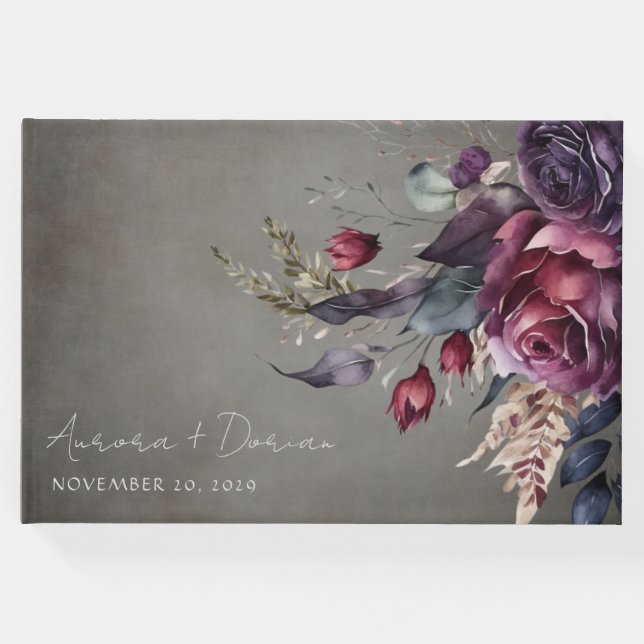 Blommigten Bröllop Guest Bok (Framsida)