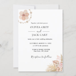 Blommigten Bröllop i den bohemiska Chicen Inbjudningar