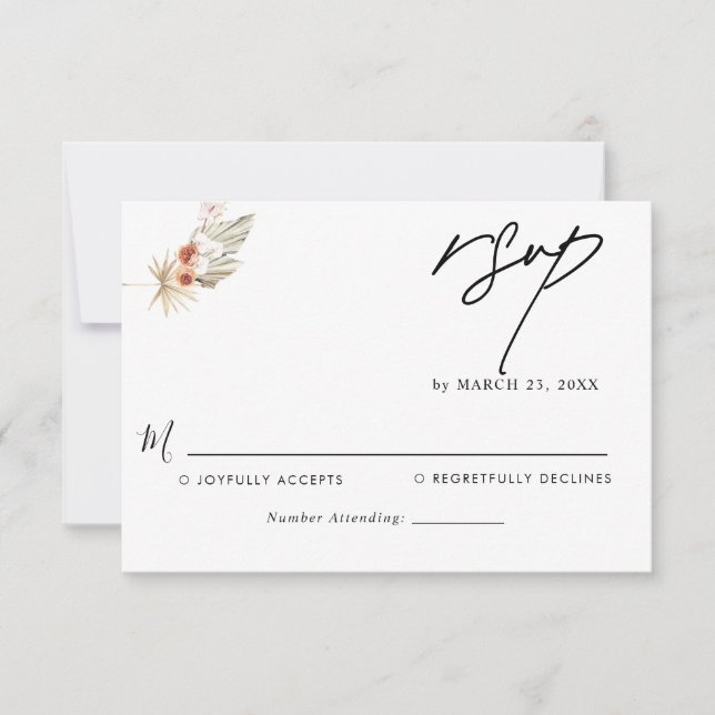 Blommigten Bröllop i den bohemiska Chicen OSA Kort (Framsida)