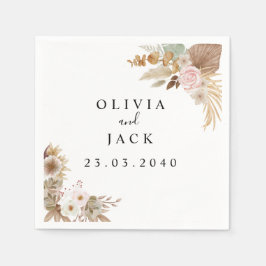 Blommigten Bröllop i den bohemiska Chicen Pappersservett