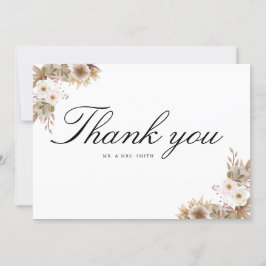 Blommigten Bröllop i den bohemiska Chicen Tack Kort