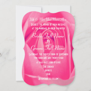 BLOMMIGTEN BRÖLLOP i ROSA ROS Inbjudningar