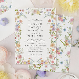 Blommigten Bröllop Inbjudningar