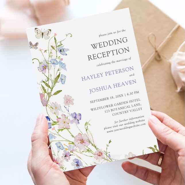 Blommigten Bröllop Rustic Inbjudningar (Skapare uppladdad)