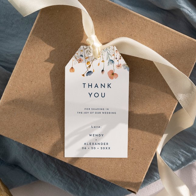 Blommigten Bröllop Tack Presentetikett (Skapare uppladdad)
