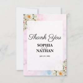 Blommigten Bröllop tackkort Tack Kort