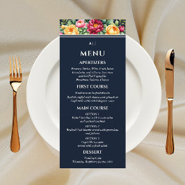 Blommigten Bröllop vid marinkastningen Burgundy, s Meny