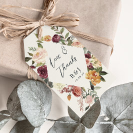 Blommigten Bröllopsförmån för Rustic Bloom Waterco Presentetikett