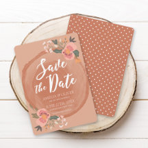 Blommigten Brown Wood Rustic Spara datumet