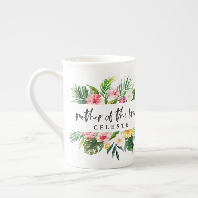 blommigten Budens mamma vattenfärg Benporslin Mugg (Vänster)