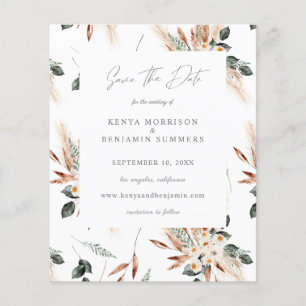 Blommigten Budget Boho Copper & Beige Spara datum Flygblad
