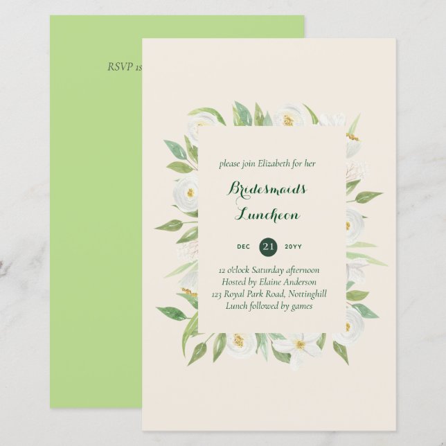 BLOMMIGTEN BUDGET Bridesmaids Luncheon Brunch Lunc (Fram/baksida)