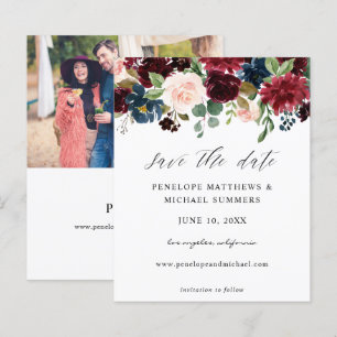 Blommigten Budget Burgundy & Rosa Spara datumfoto