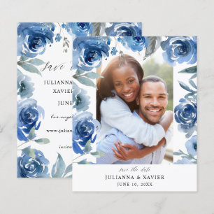 Blommigten Budget Dusty Blue & Blu Spara datumfoto