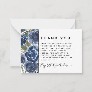 BLOMMIGTEN BUDGET Modern Sympathy Funeral Tack Anteckningskort