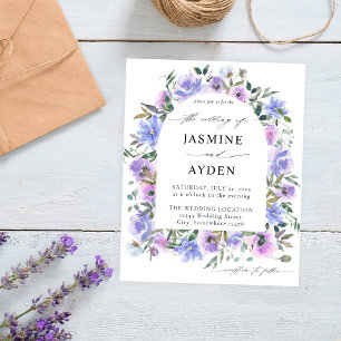 Blommigten Budget Peri & Lila Arch Bröllop Flygblad