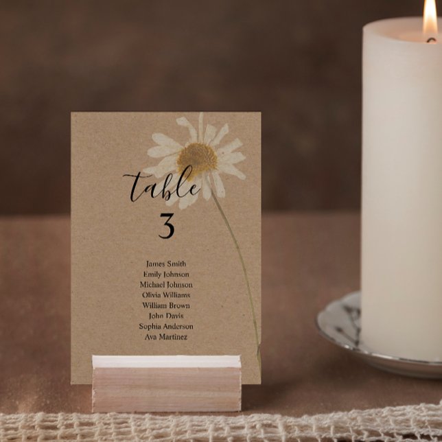 Blommigten Budget Rustic Kraft Bordsnummer (Skapare uppladdad)