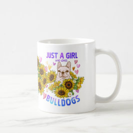Blommigten Bulldog Älskare Solros Hund älskare Tra Kaffemugg