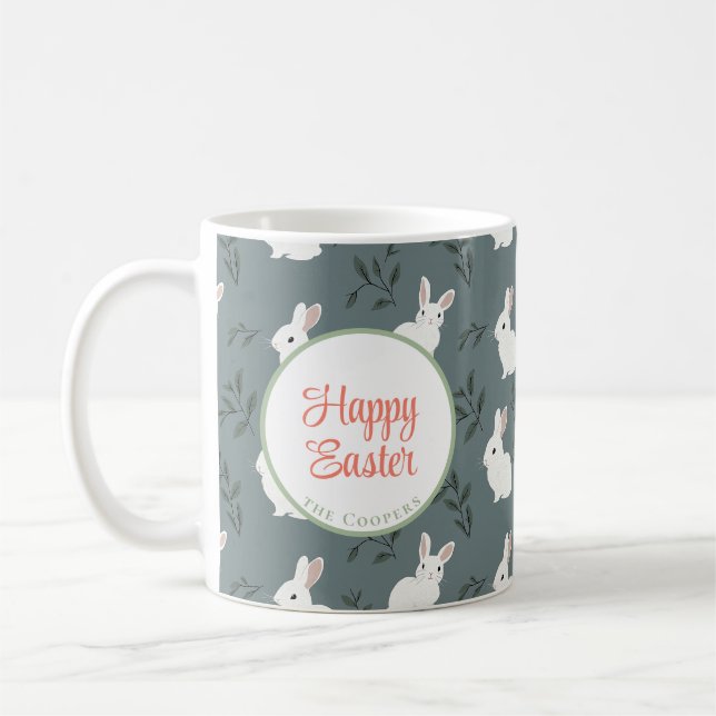 Blommigten Bunny och Eggs Kaffemugg (Vänster)