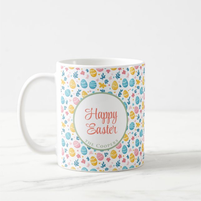 Blommigten Bunny och Eggs Kaffemugg (Vänster)