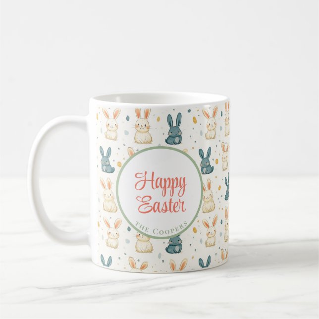 Blommigten Bunny och Eggs Kaffemugg (Vänster)
