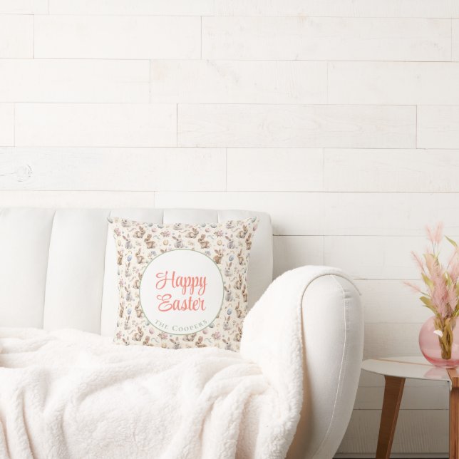 Blommigten Bunny och Eggs Kudde (Soffa)