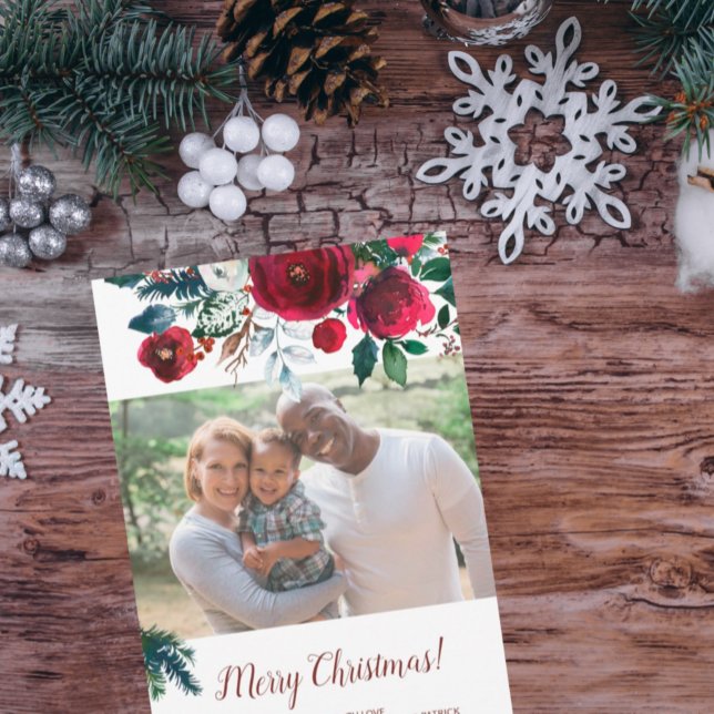 blommigten Buquet med  för julfärg i säsong Julkort (Skapare uppladdad)