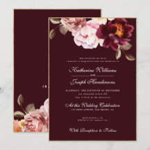 Blommigten Burgundy Bouquet Romantik Bröllop