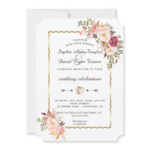 Blommigten Burgundy Bröllop för  Rosa i Guld