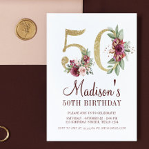 Blommigten Burgundy Guld, 50:e födelsedagen