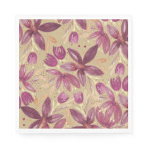 Blommigten Burgundy och Guld i exotisk vattenfärg