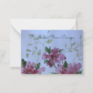 Blommigten Burgundy och Rosa Anteckningskort
