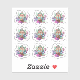 Blommigten Cabin Watercolor Chic Lakan Klistermärken