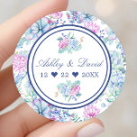 Blommigten Cactus Wedding Favor för vattenfärgssuc Runt Klistermärke<br><div class="desc">Blommigt av vattenfärgssucculents Cactus Wedding Favor Classic Round Sticker.</div>